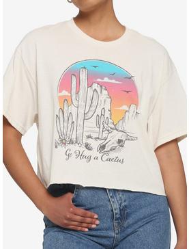Hug A Cactus Crop Boyfriend Fit Girls T-Shirt, , hi-res