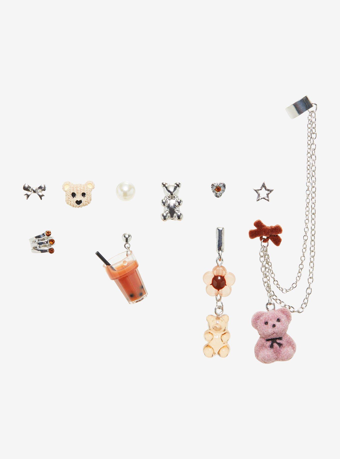 Bear Boba Mismatch Cuff Earring Set, , hi-res