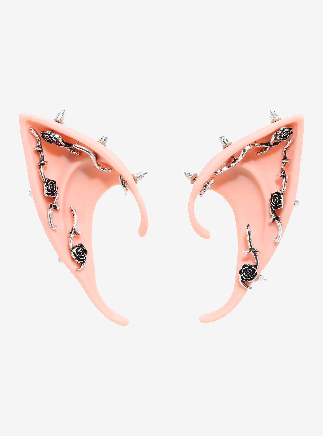 Fairy Pierced Roses Molded Ear Cuffs, , hi-res