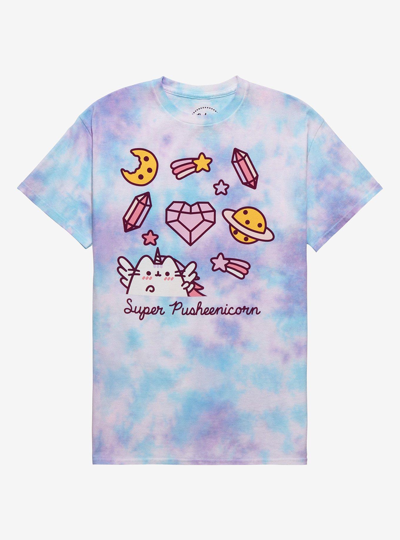 Pusheen Unicorn Tie-Dye Boyfriend Fit Girls T-Shirt