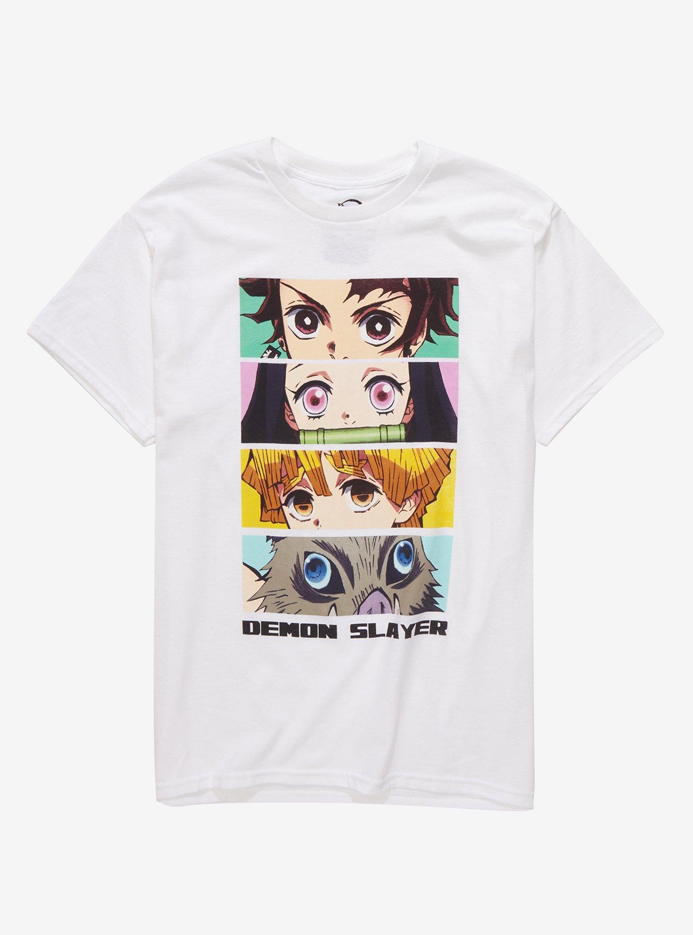 Demon Slayer: Kimetsu No Yaiba Stacked Eyes Boyfriend Fit Girls T-Shirt, MULTI, hi-res