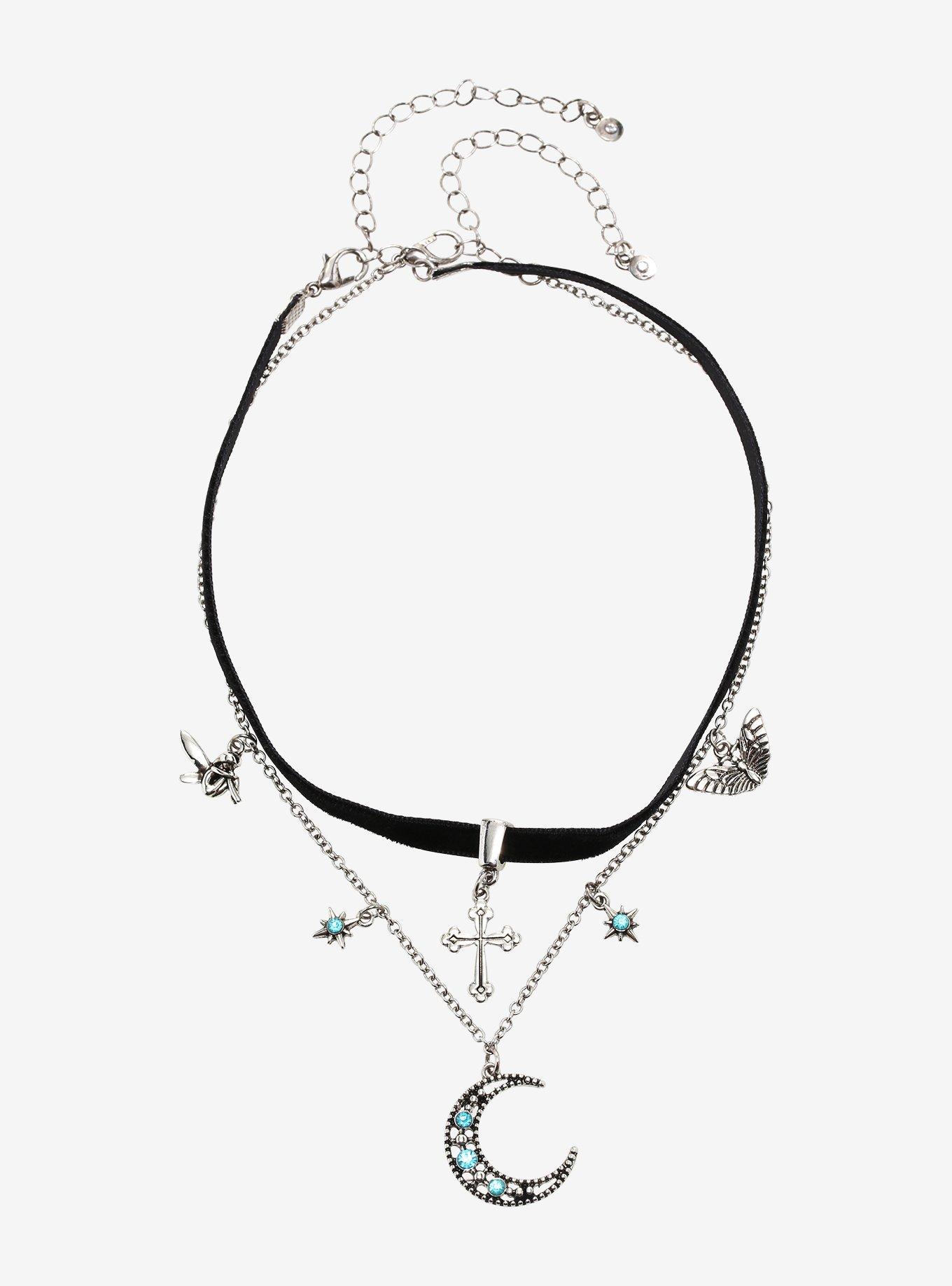 Cross Fairy Moon Necklace Set