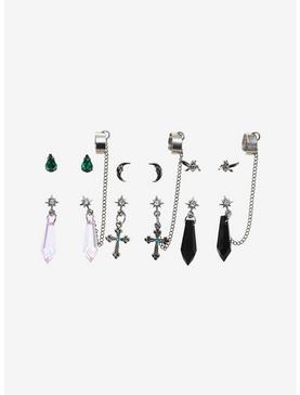 Celestial Fairy Cross Crystal Cuff Earring Set, , hi-res