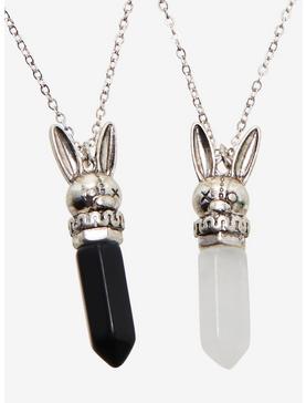 Black & White Crystal Rabbit Best Friend Necklace Set, , hi-res