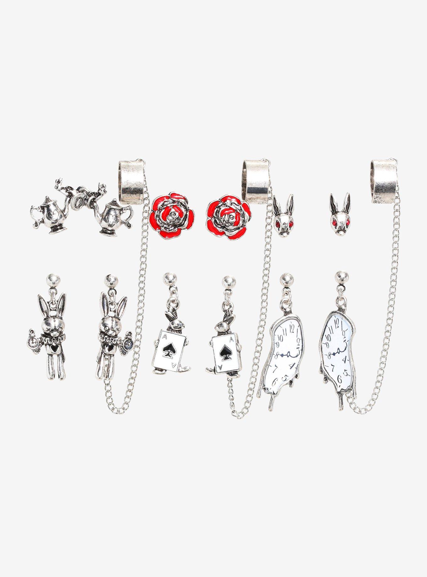 Rabbit Melting Clock Cuff Earring Set Hot Topic   18623846 Hi