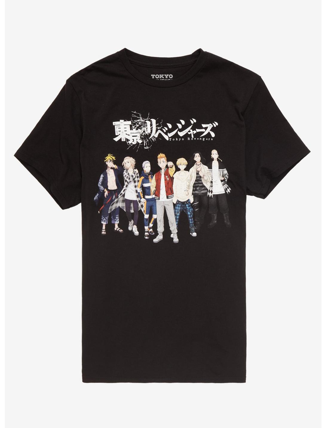 Tokyo Revengers Group Characters T-Shirt, BLACK, hi-res