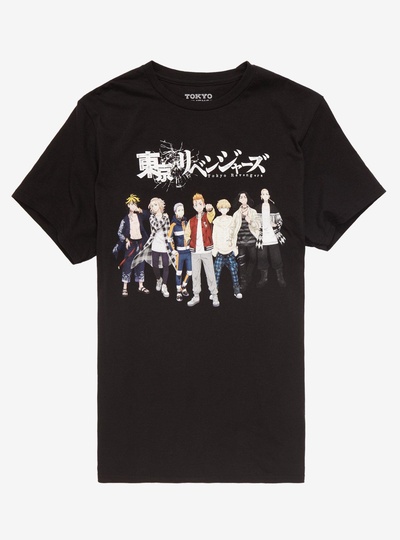 Tokyo Revengers Group Characters T-Shirt, BLACK, hi-res