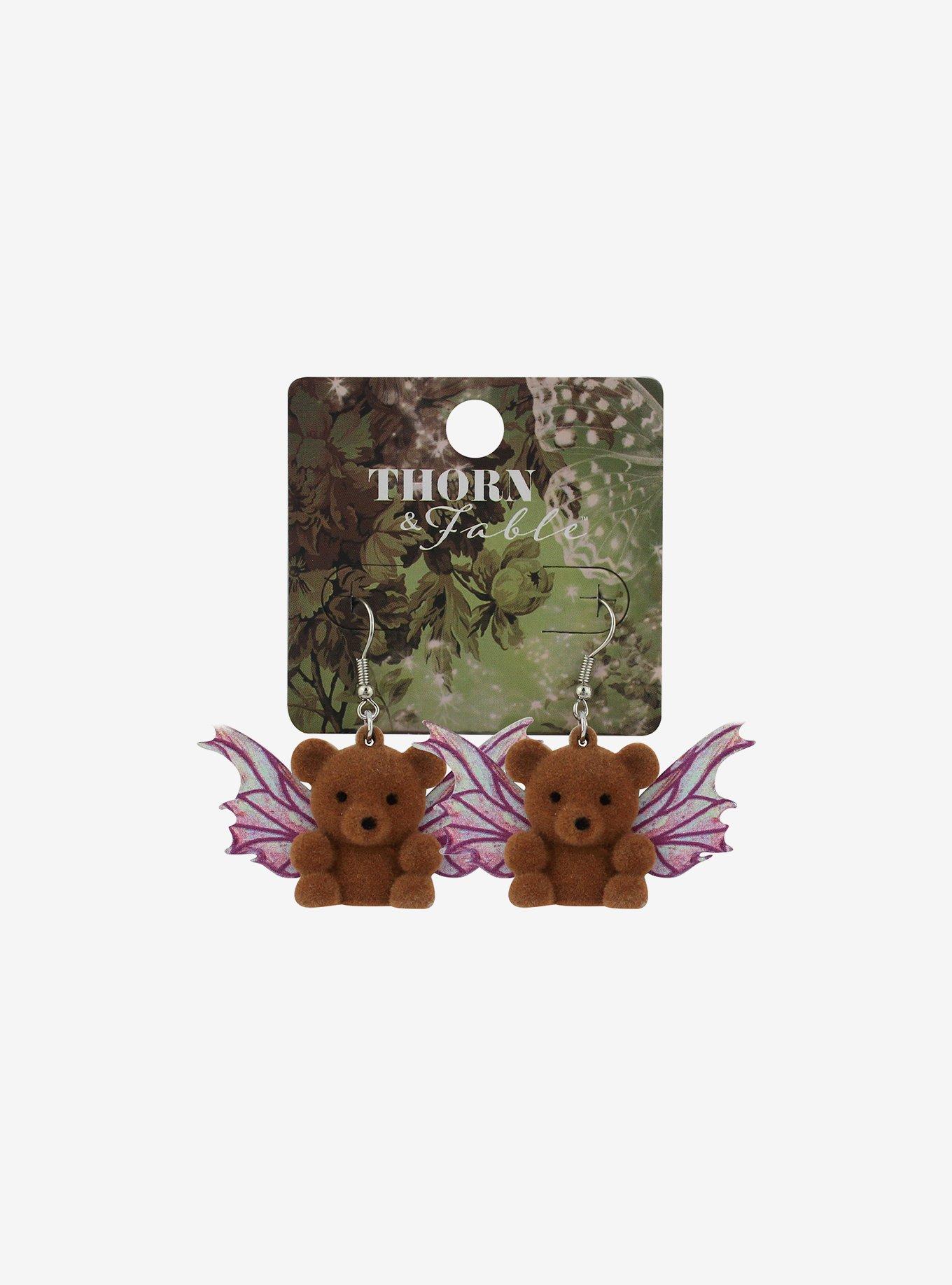 Fairy Teddy Bear Drop Earrings, , hi-res