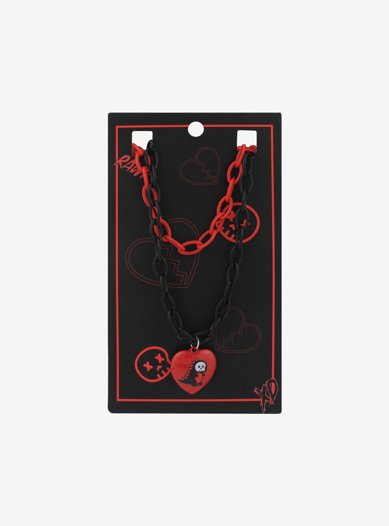 Rawr XD Black & Red Chain Dinosaur Necklace, , hi-res