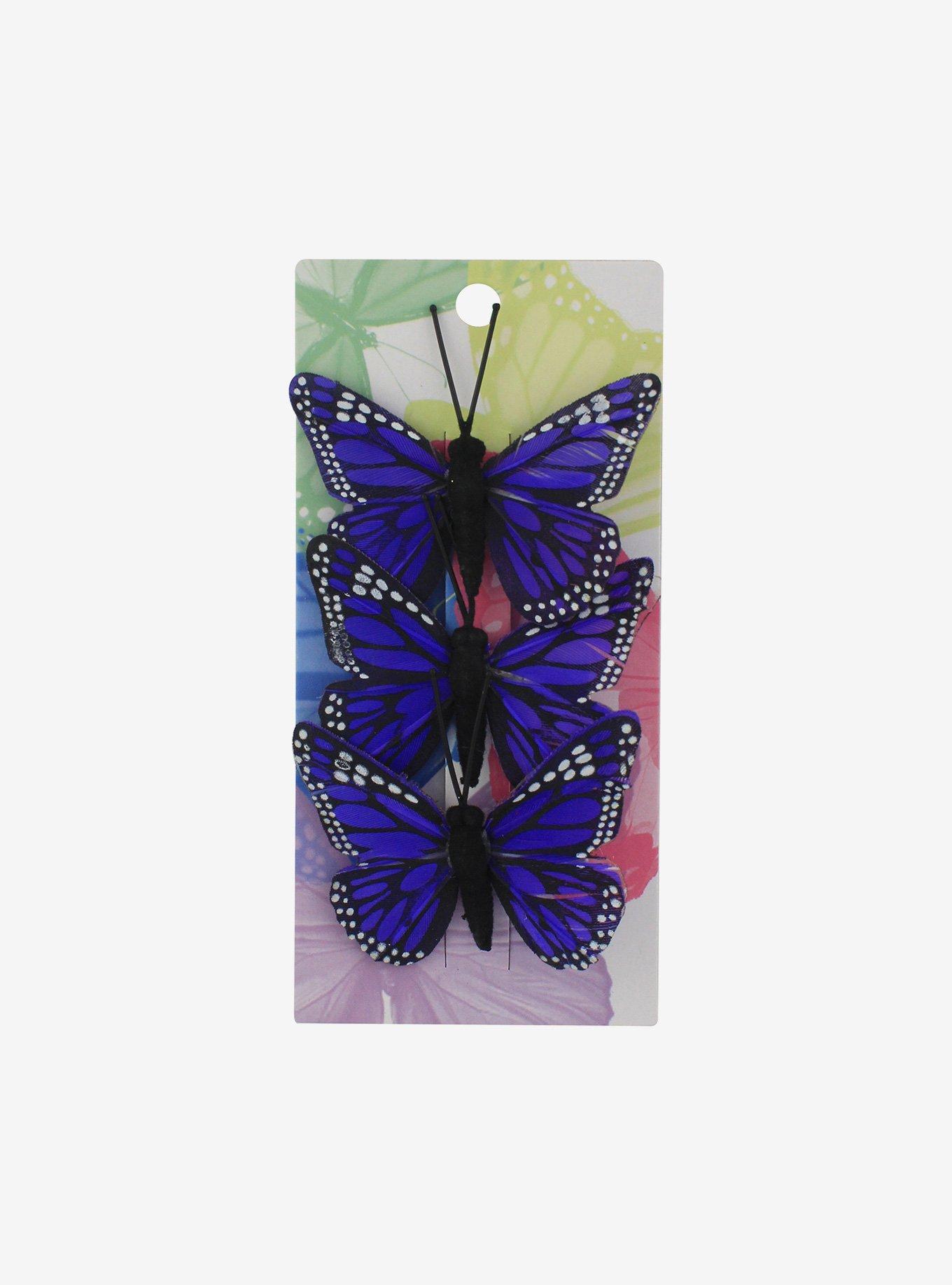 Violet Butterfly Hair Clip Set Hot Topic