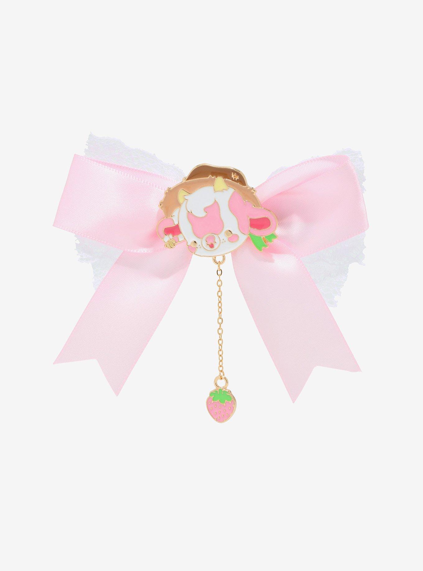 Strawberry Cow Hair Bow By Bright Bat Design, , hi-res