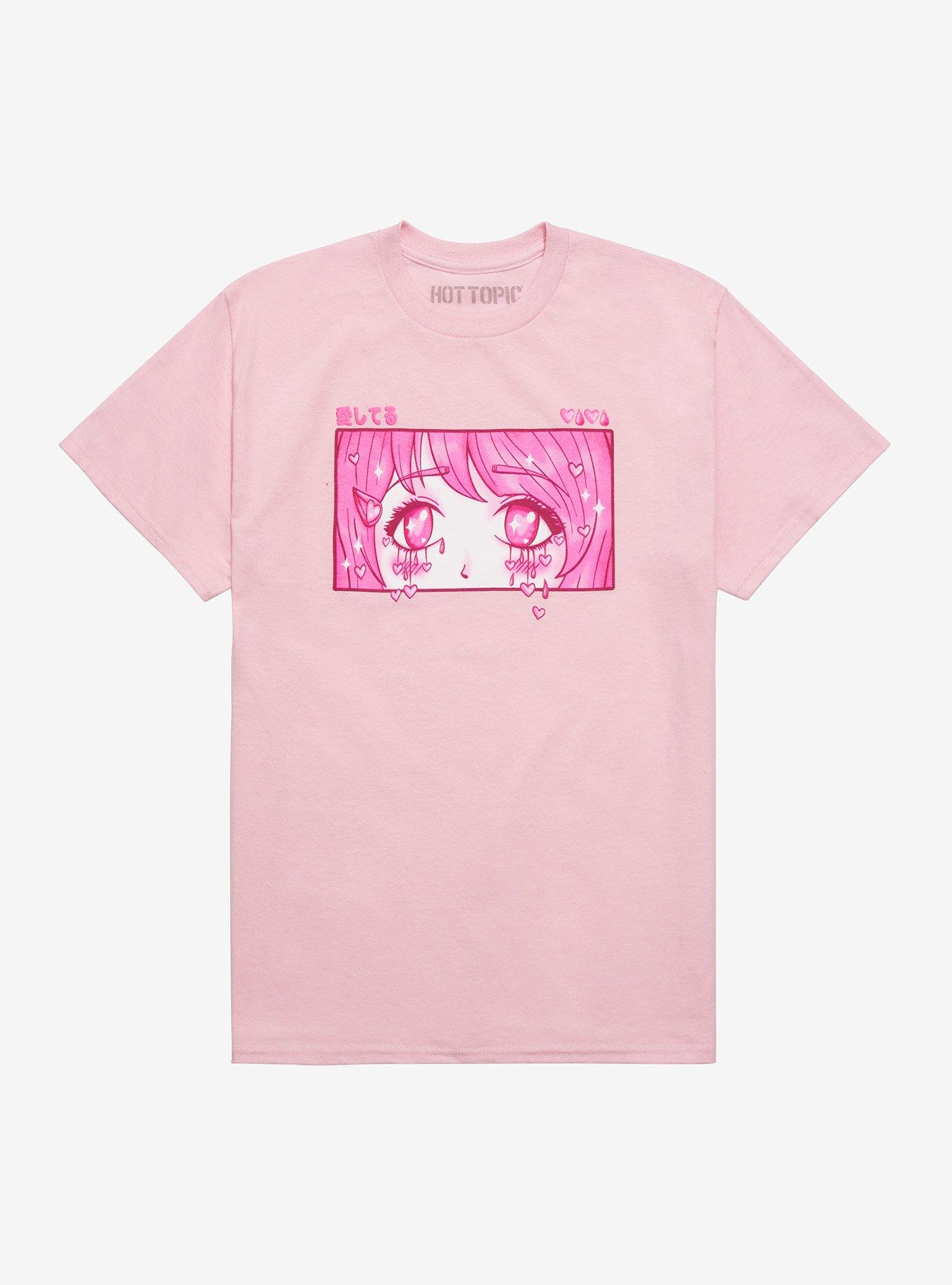 Anime Girl Heart Eyes Boyfriend Fit Girls T-Shirt, MULTI, hi-res