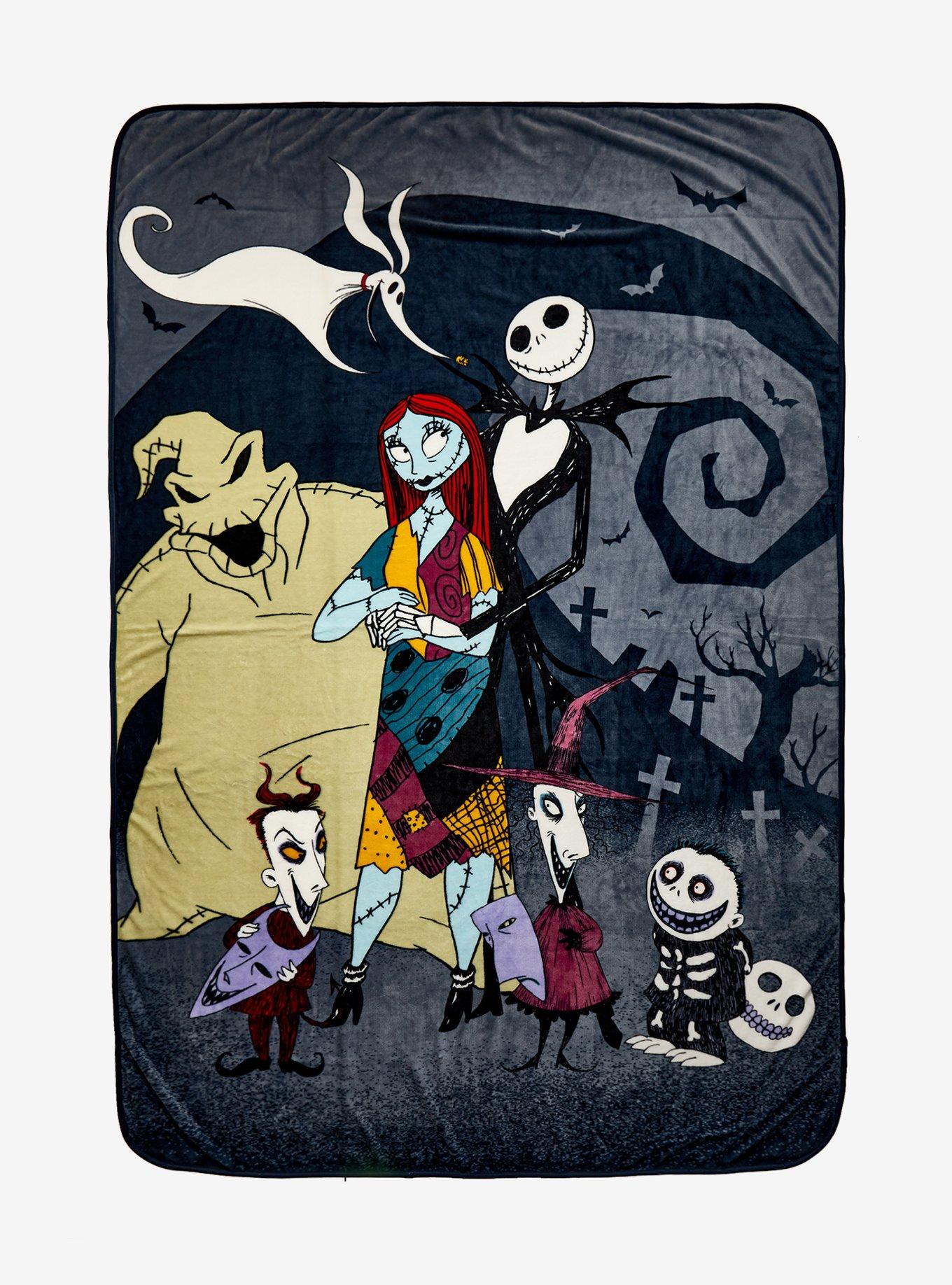 Nightmare Before Christmas Group Graveyard Throw Blanket Hot Topic