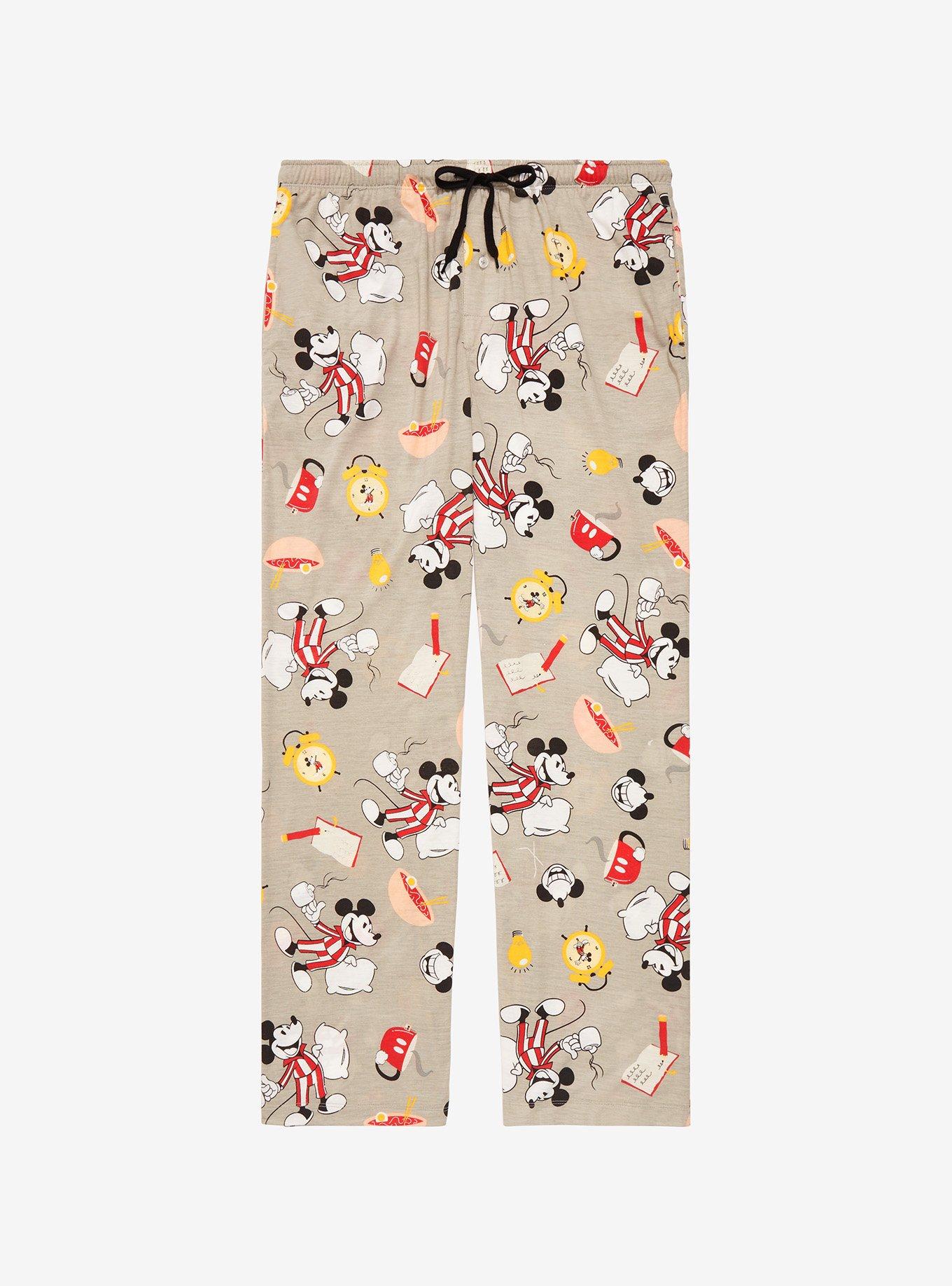 Disney Mickey Mornings Allover Print Sleep Pants - BoxLunch Exclusive, LIGHT GREY, hi-res