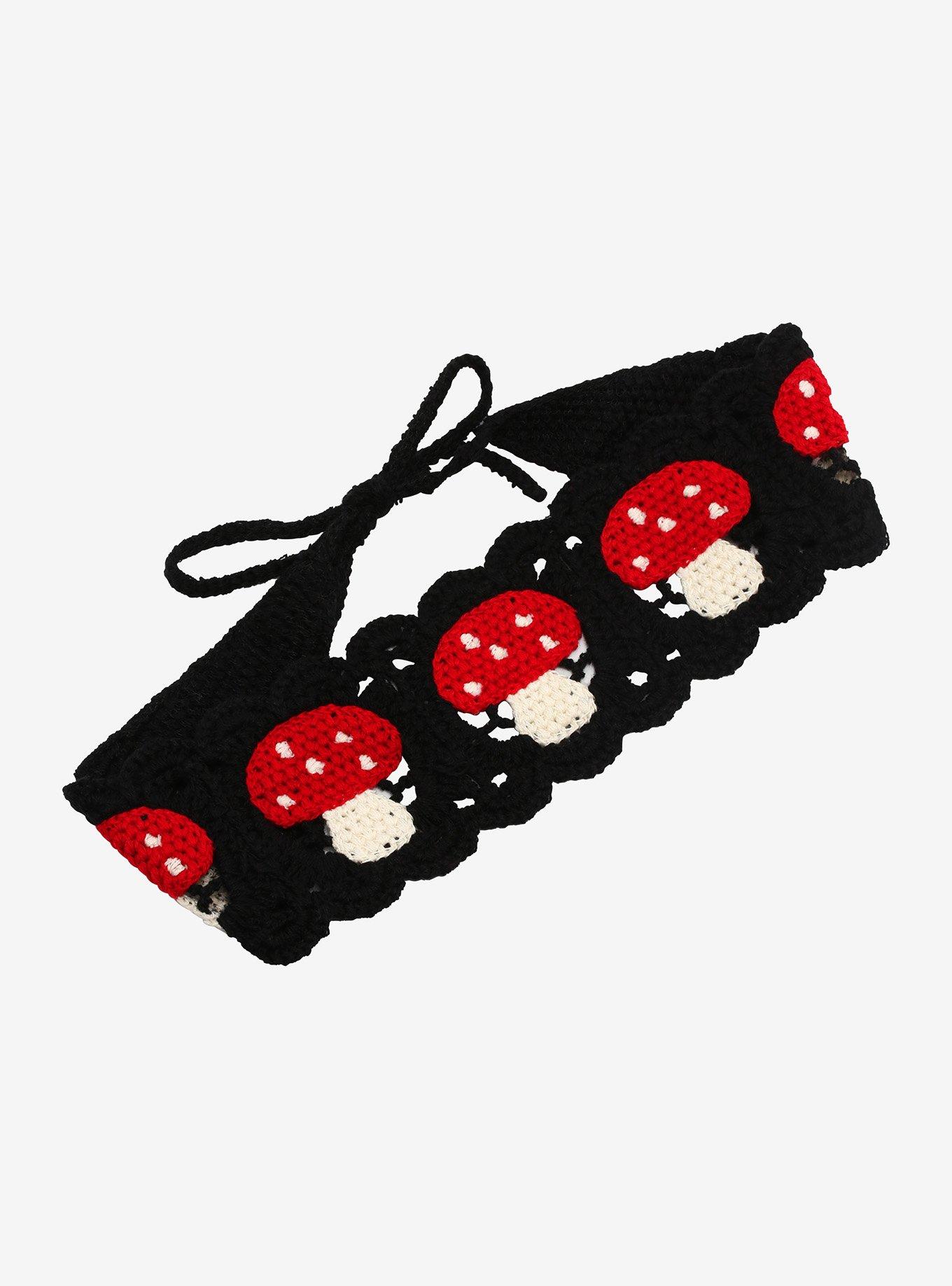 Toadstool Mushroom Crochet Headband, , hi-res