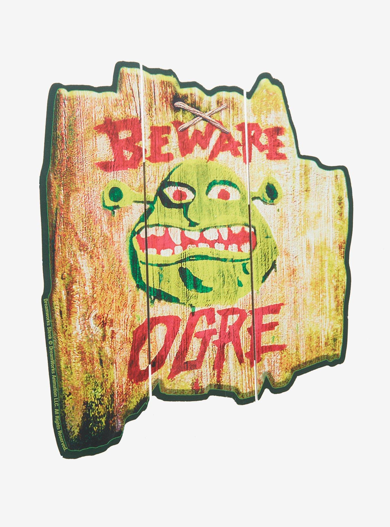 Shrek Beware Ogre Wood Wall Art, , hi-res