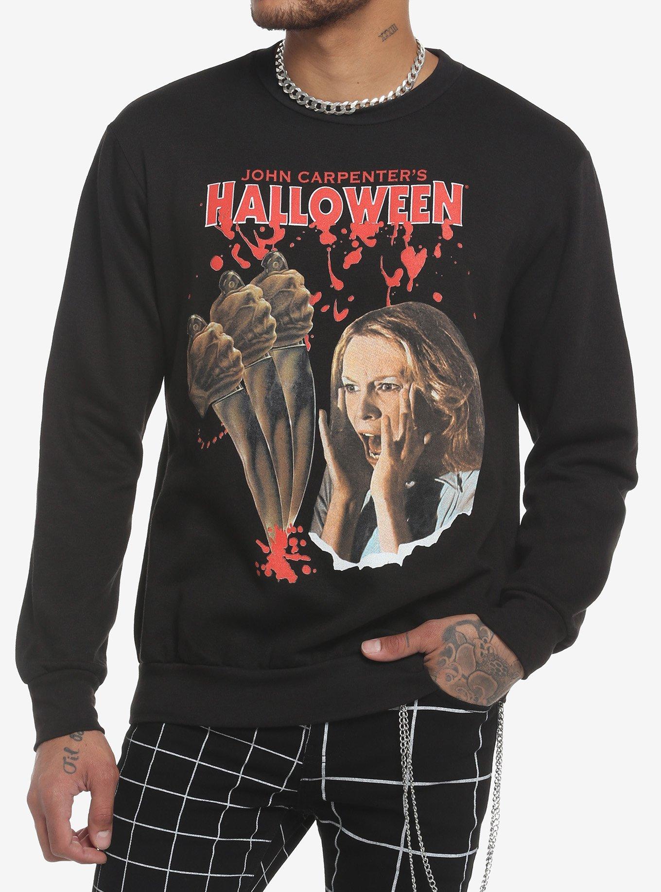 Halloween Laurie Strode Screaming Crewneck Sweatshirt, BLACK, hi-res