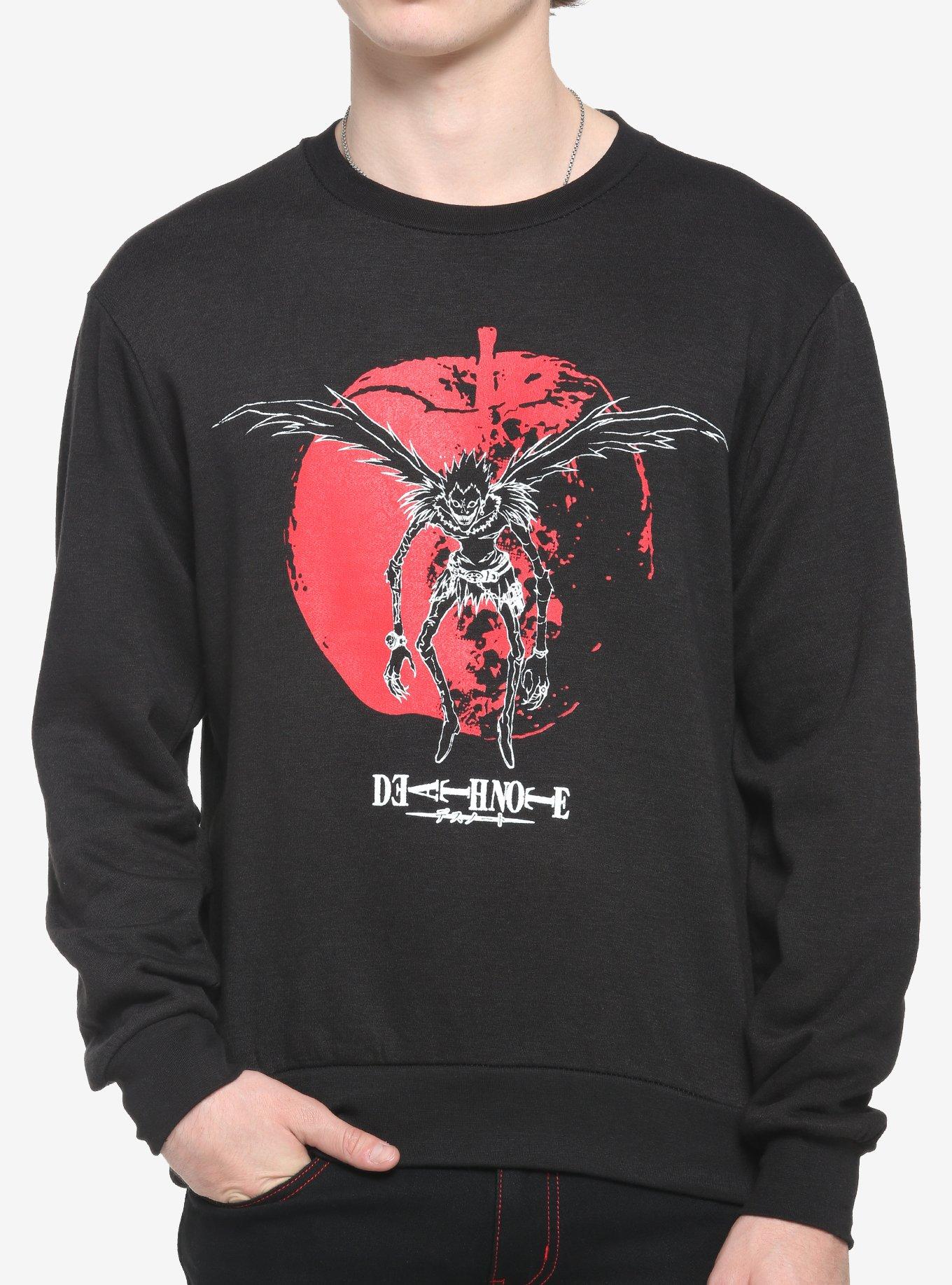 Death Note Ryuk Apple Puff Print Sweatshirt, BLACK, hi-res