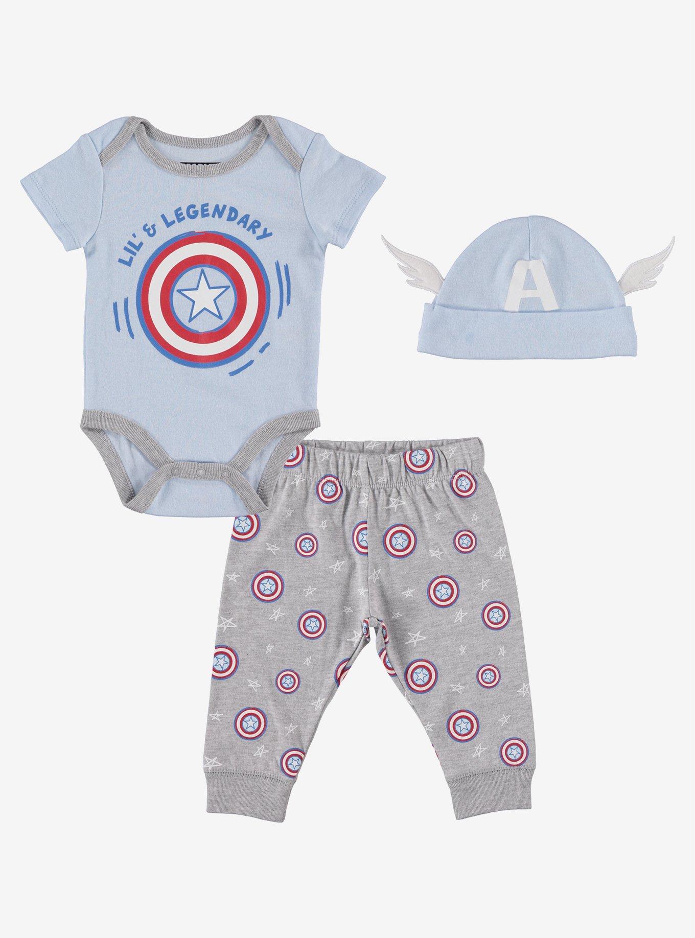 Marvel Captain America Lil' & Legendary Infant One-Piece Set, LIGHT BLUE, hi-res