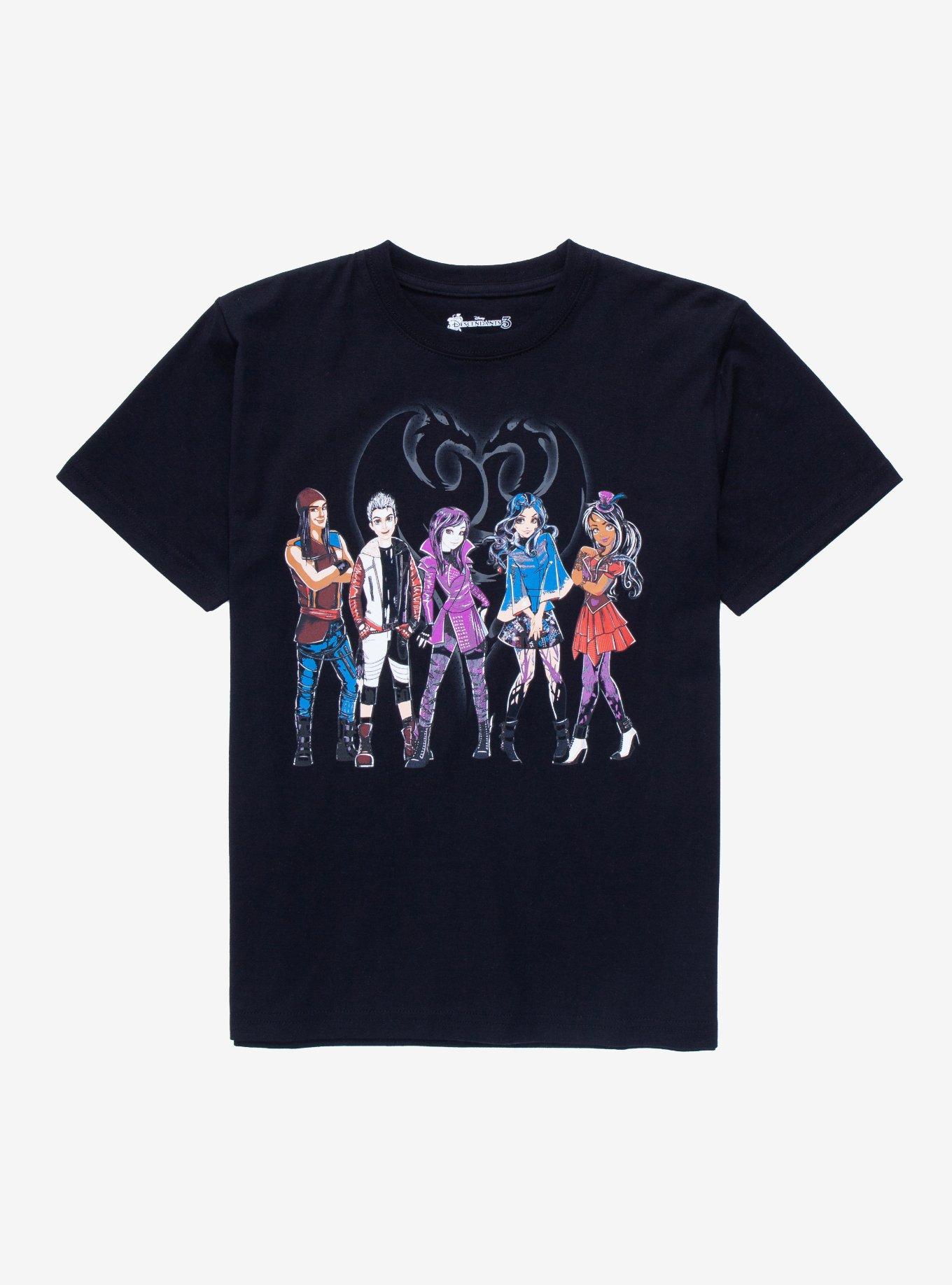 Disney Descendants Group Portrait Youth T-Shirt - BoxLunch Exclusive , BLACK, hi-res