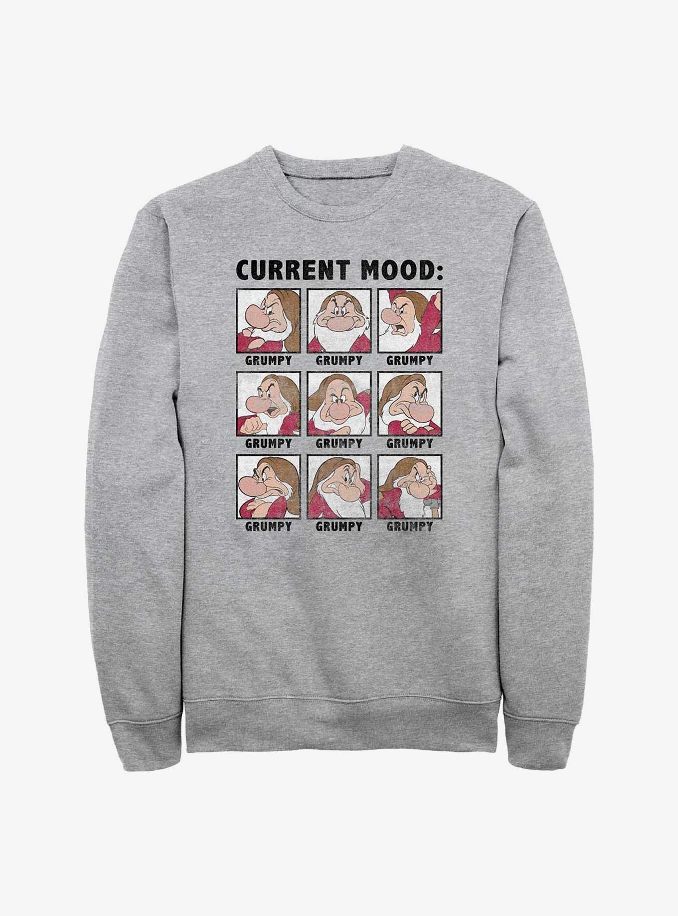 Disney Snow White and the Seven Dwarfs Current Mood Grumpy Sweatshirt, ATH HTR, hi-res