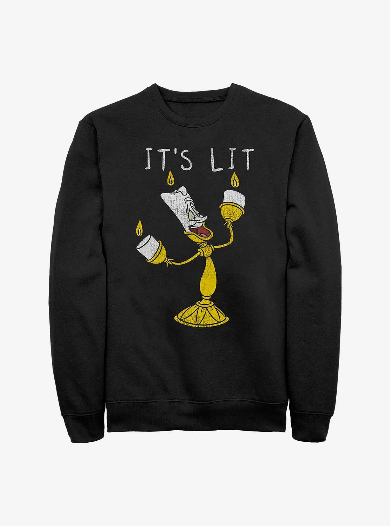 Disney Beauty and the Beast It's Lit Sweatshirt, , hi-res