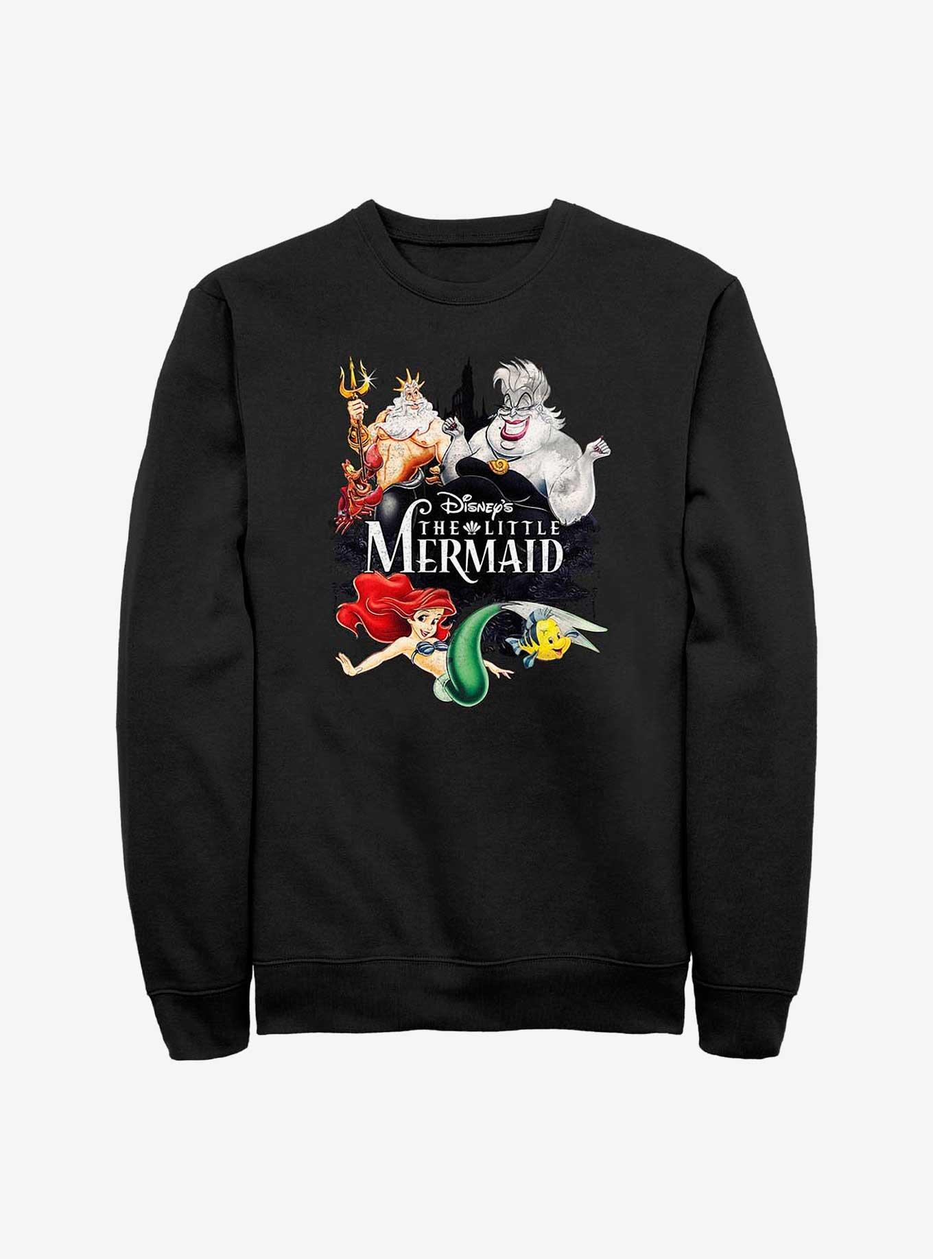 Disney The Little Mermaid Watercolor Poster Sweatshirt, , hi-res