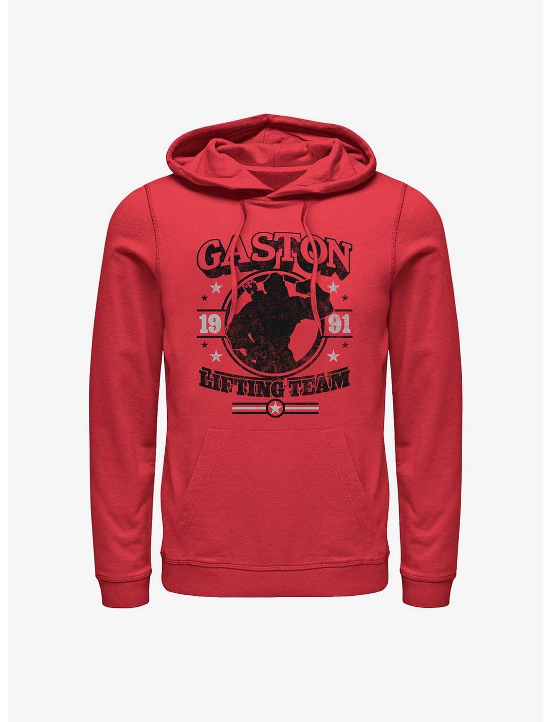 Disney Beauty and the Beast Gaston Gym Hoodie, RED, hi-res