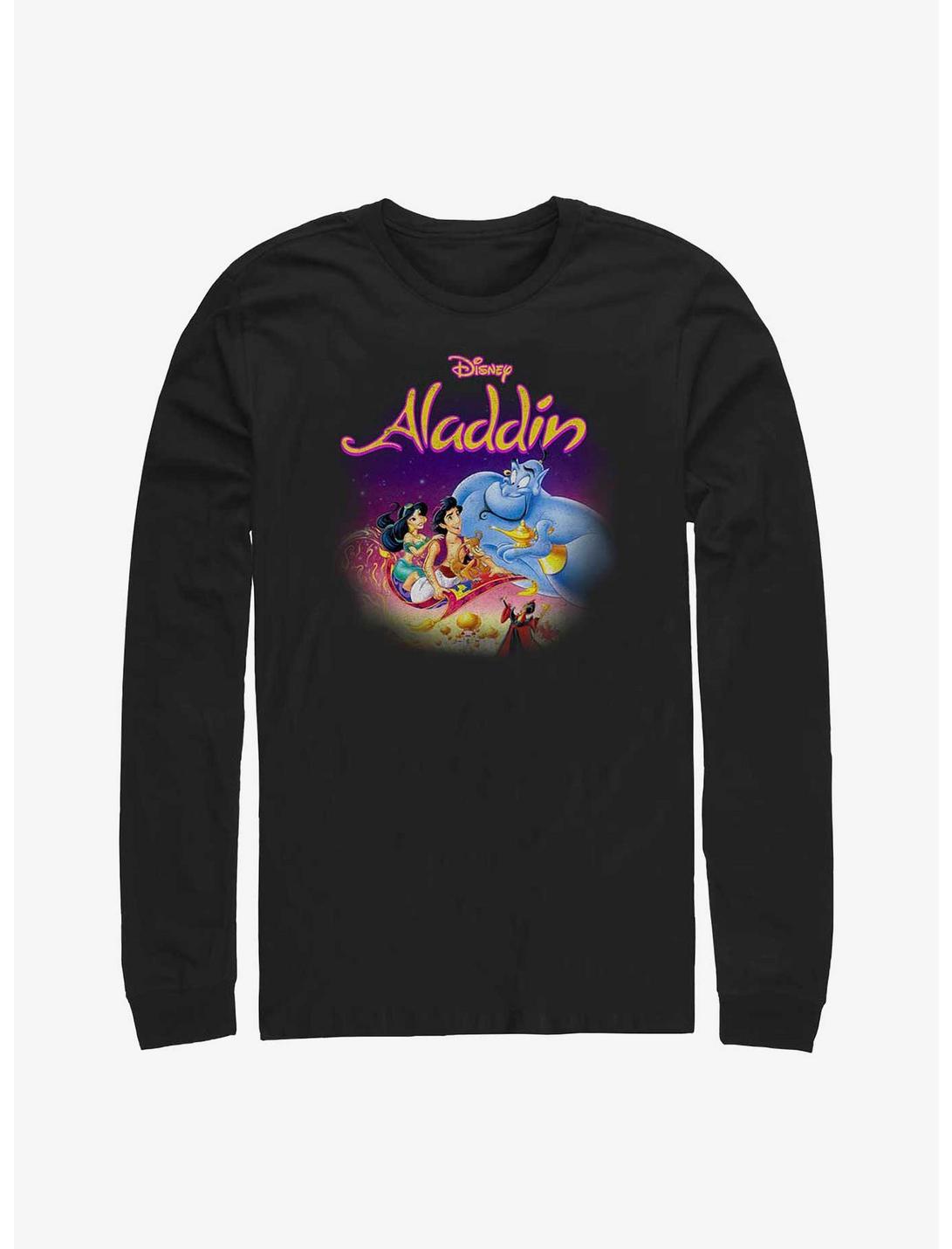Disney Aladdin Aladdin VHS Distress Long-Sleeve T-Shirt, BLACK, hi-res