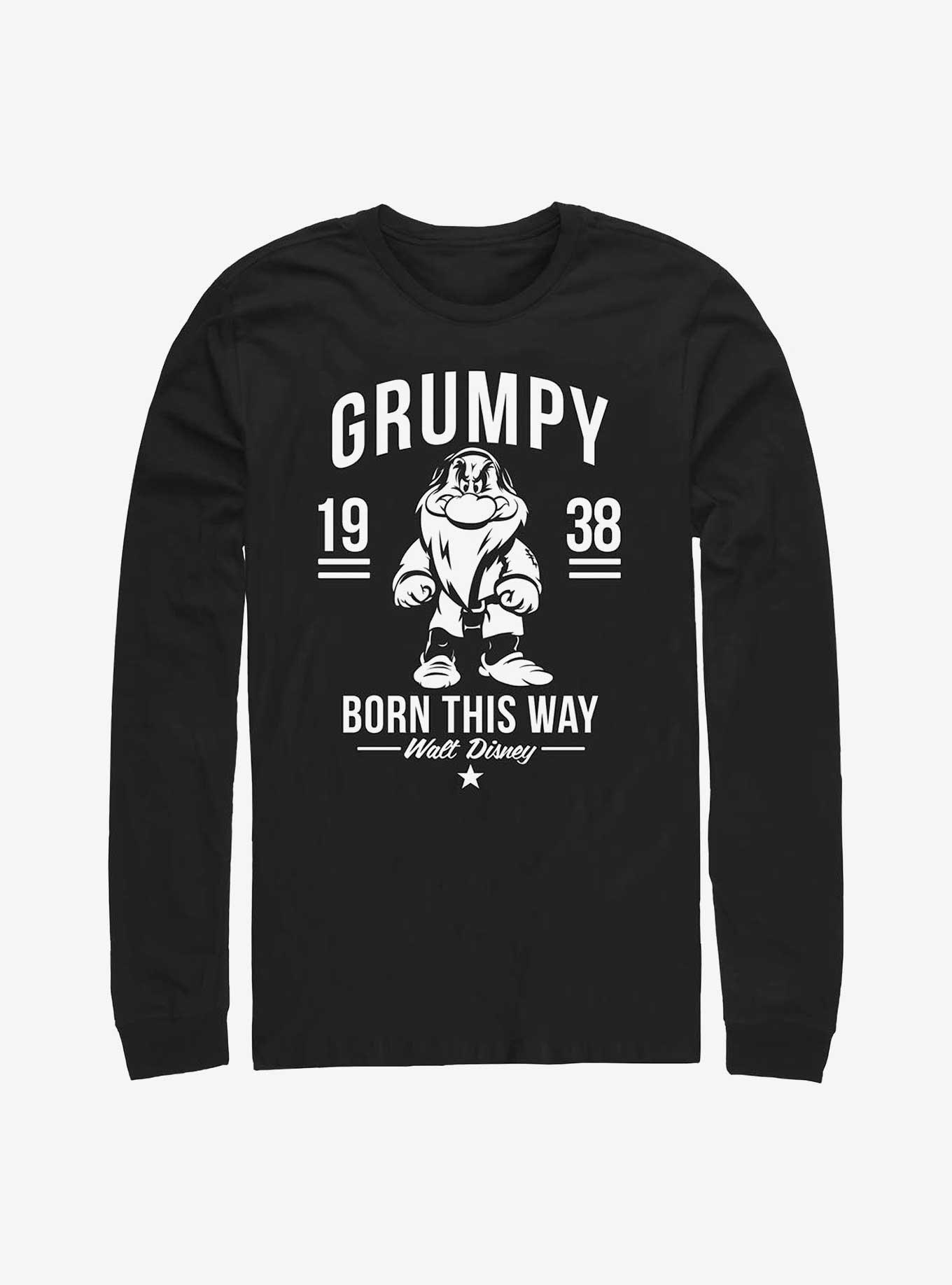 Disney Snow White and the Seven Dwarfs Always Grumpy Long-Sleeve T-Shirt, BLACK, hi-res