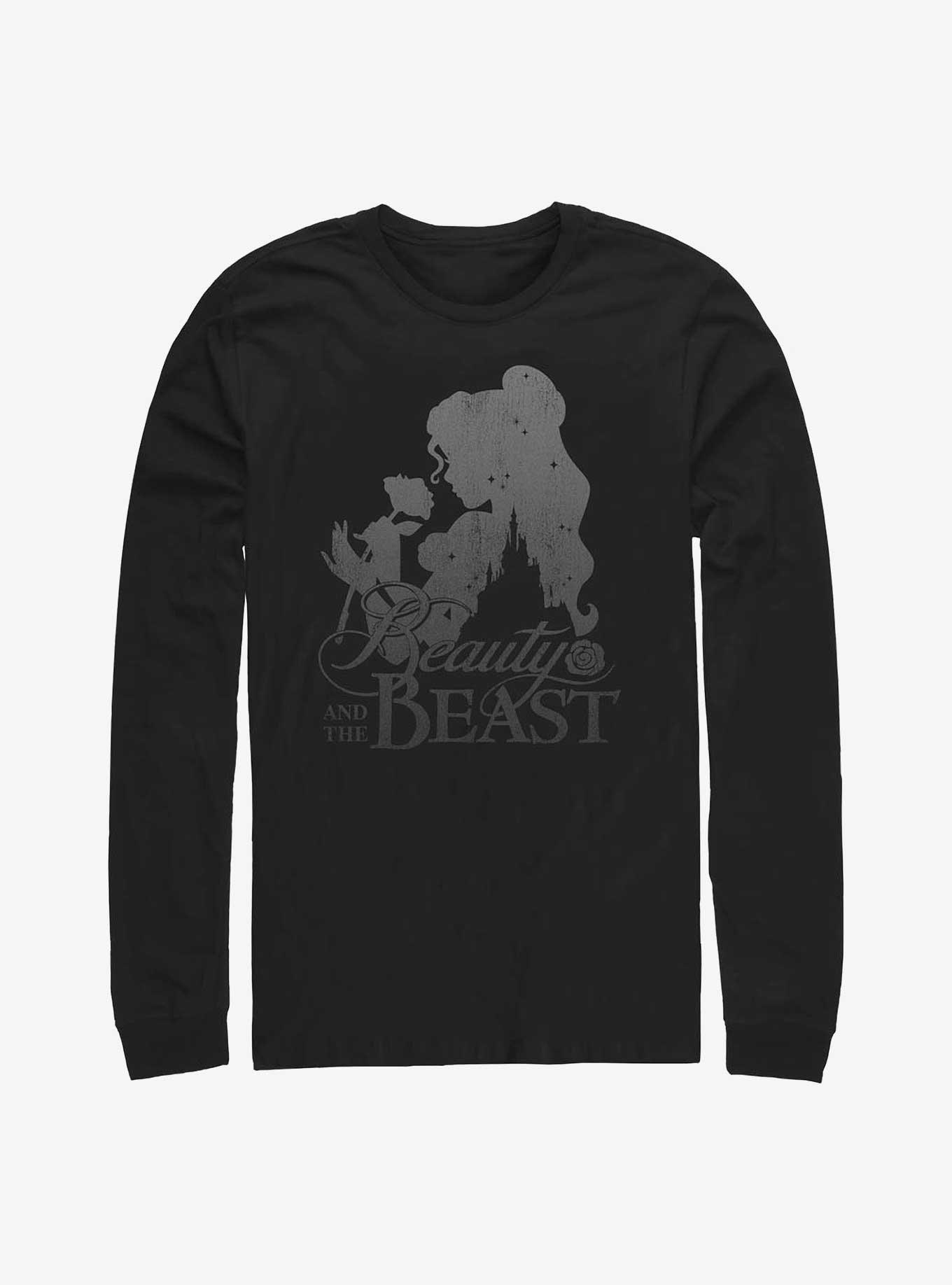 Disney Beauty and the Beast Silhouette Long-Sleeve T-Shirt, BLACK, hi-res