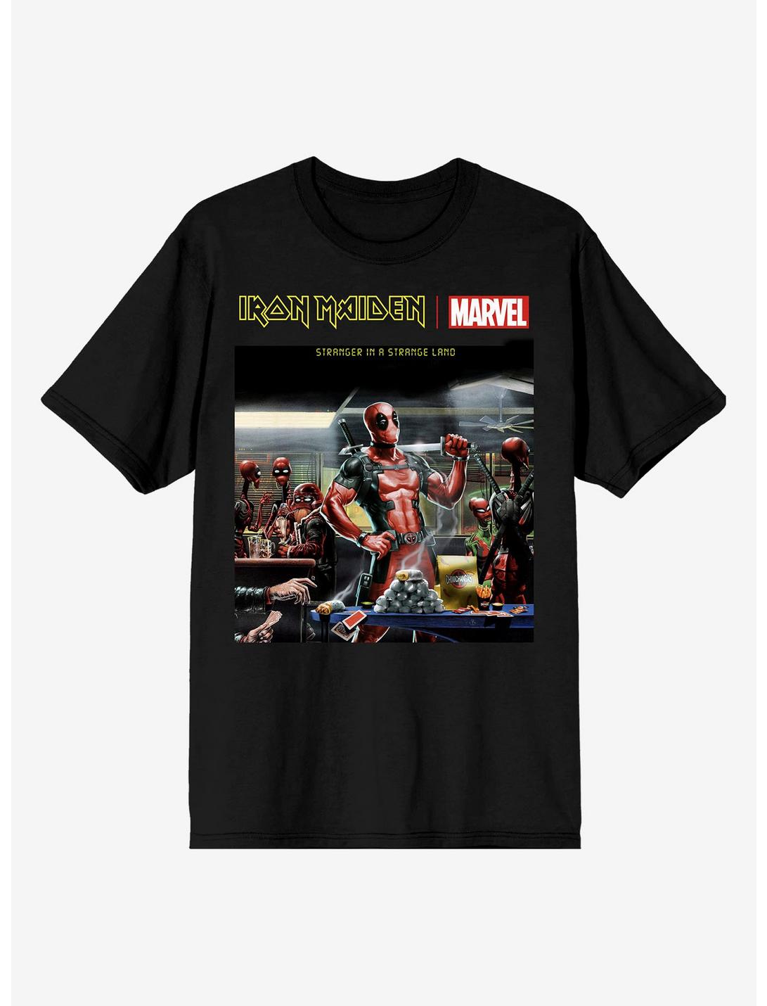 Marvel Iron Maiden Deadpool Stranger In A Strange Land T-Shirt, BLACK, hi-res