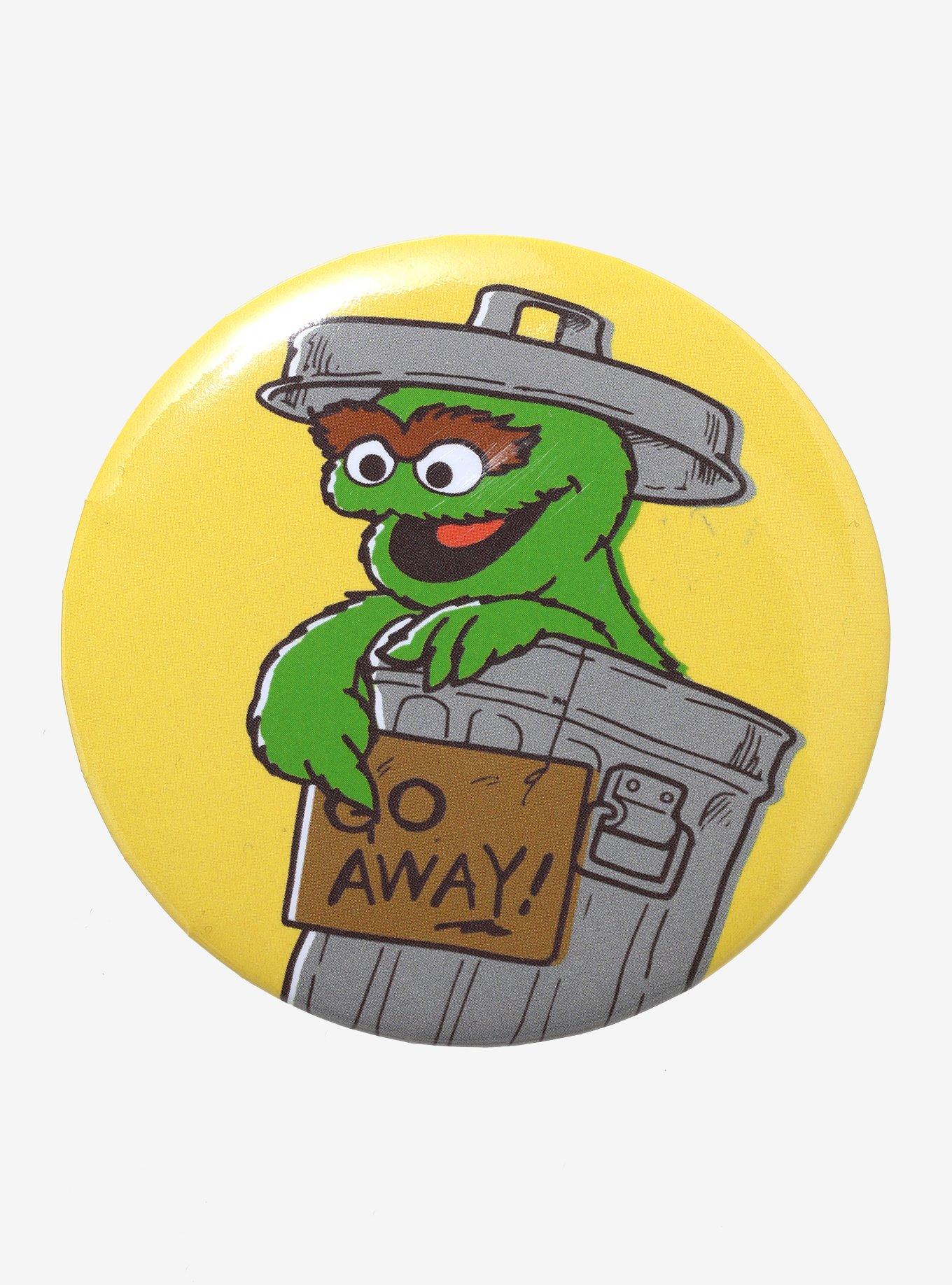 Sesame Street Oscar Go Away 3 Inch Button, , hi-res