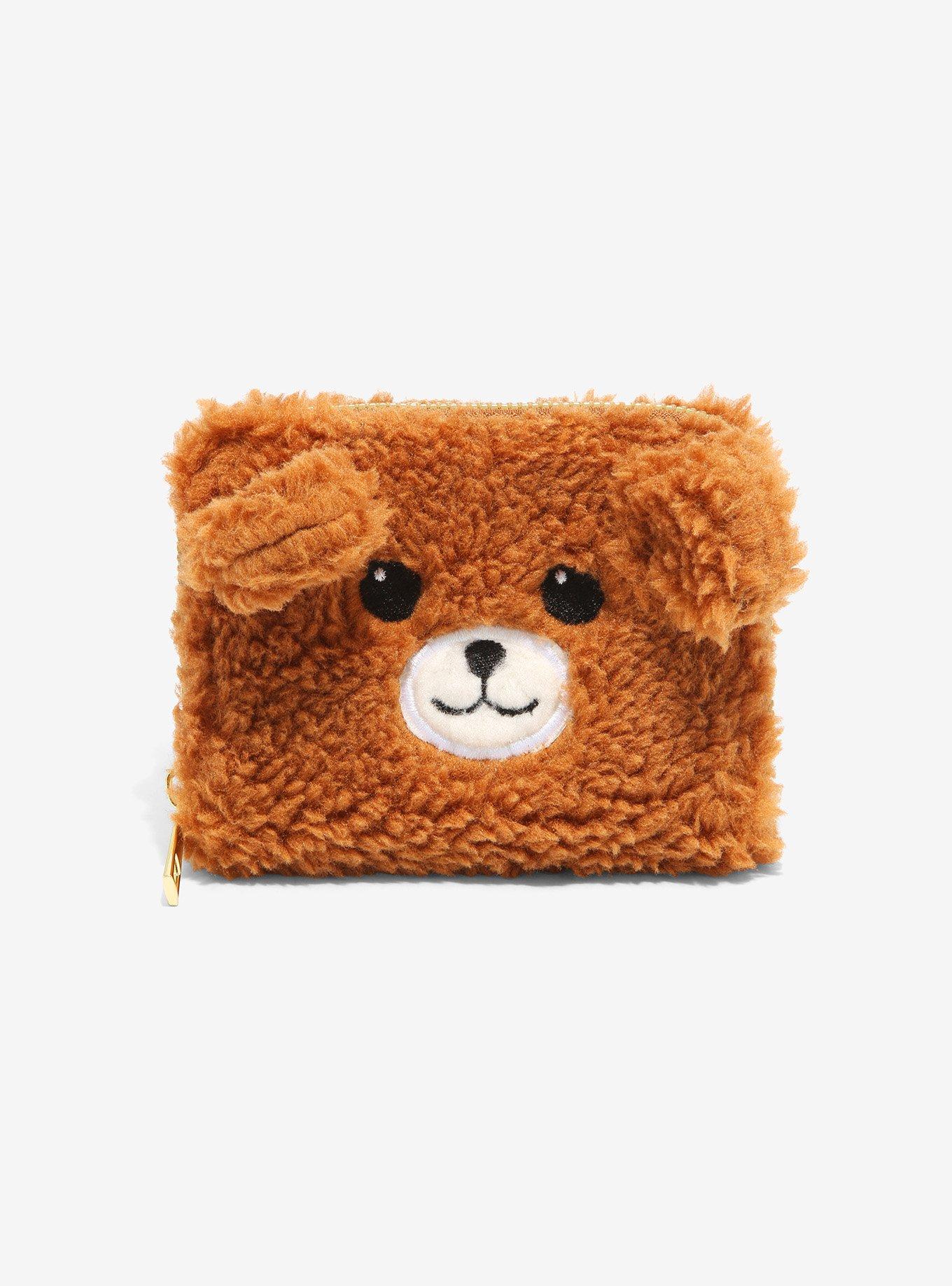 Women Girls Teddy Bear Cross Body Bag 3D Cute Fuzz Plush Animal Shoulder Bag  