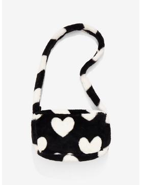 Black & White Fuzzy Crossbody Bag, , hi-res