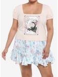 The School For Good And Evil Swan Puff Sleeve Top Plus Size, OFF WHITE, hi-res