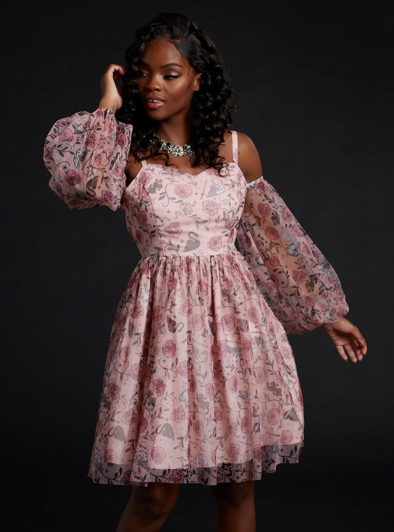 The School For Good And Evil Evers Cold Shoulder Dress, MULTI FORAL, hi-res