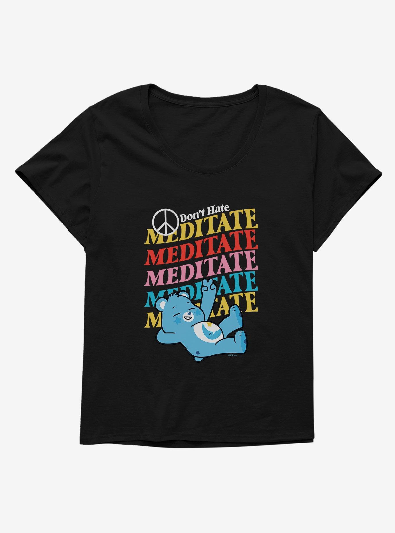 Care Bears Bedtime Bear Don't Hate Meditate Girls T-Shirt Plus