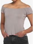 Taupe Off-The-Shoulder Top, TAUPE, hi-res