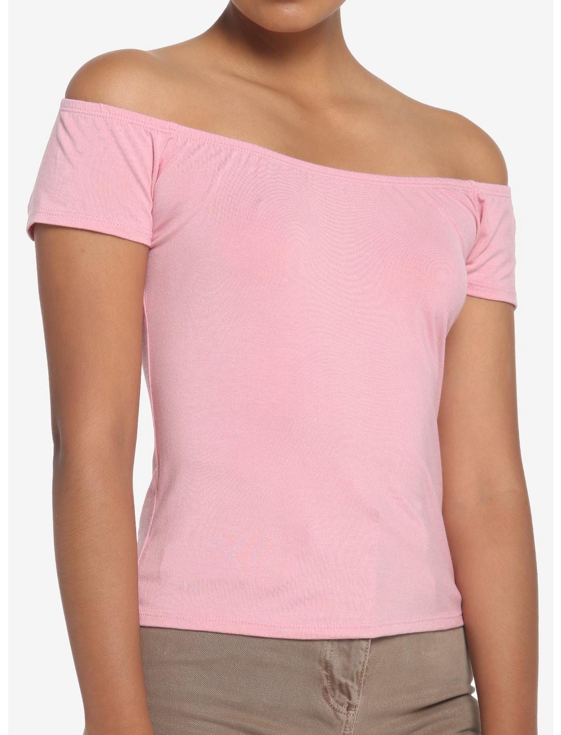 Pink Off-The-Shoulder Top, PINK, hi-res