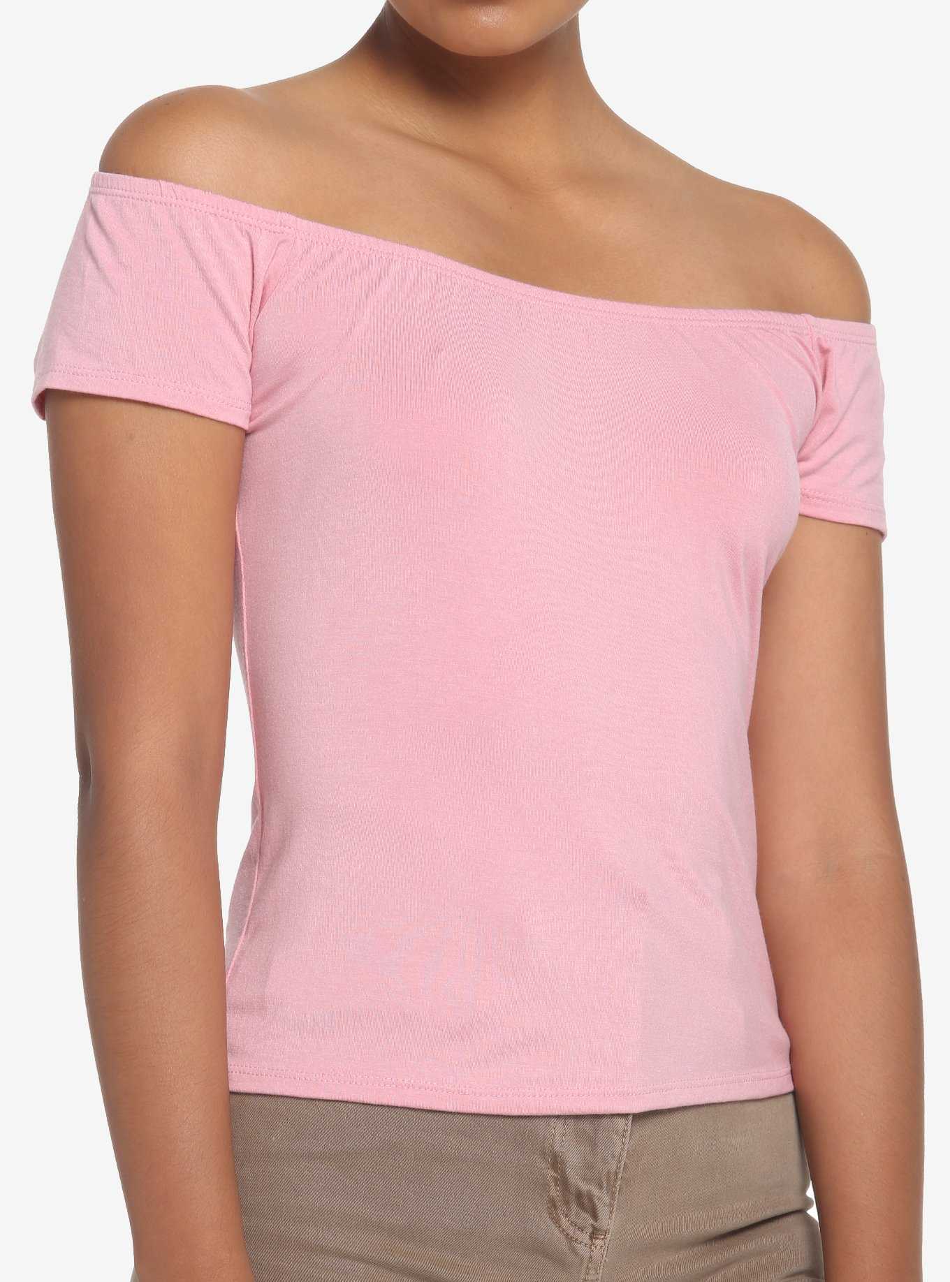 Pink Off-The-Shoulder Top, , hi-res