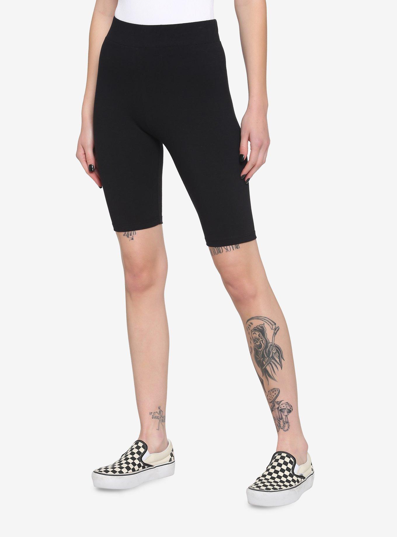 Black 9 Inch Inseam Bike Shorts, , hi-res