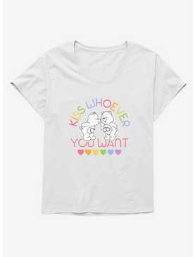Care Bears Pride Tenderheart & Love-A-Lot Kiss Who You Want T-Shirt Plus Size, WHITE, hi-res
