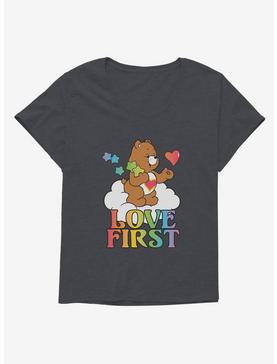 Care Bears Pride Tenderheart Bear Love First T-Shirt Plus Size, CHARCOAL HEATHER, hi-res