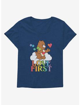 Care Bears Pride Tenderheart Bear Love First T-Shirt Plus Size, NAVY  ATHLETIC HEATHER, hi-res
