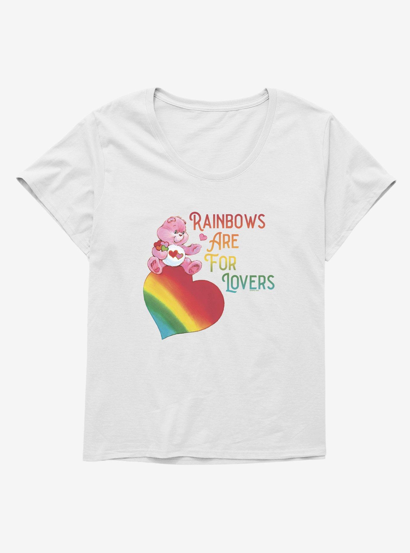 Care Bears Pride Love-A-Lot Bear Rainbows Are For Lovers Girls T-Shirt Plus Size, WHITE, hi-res