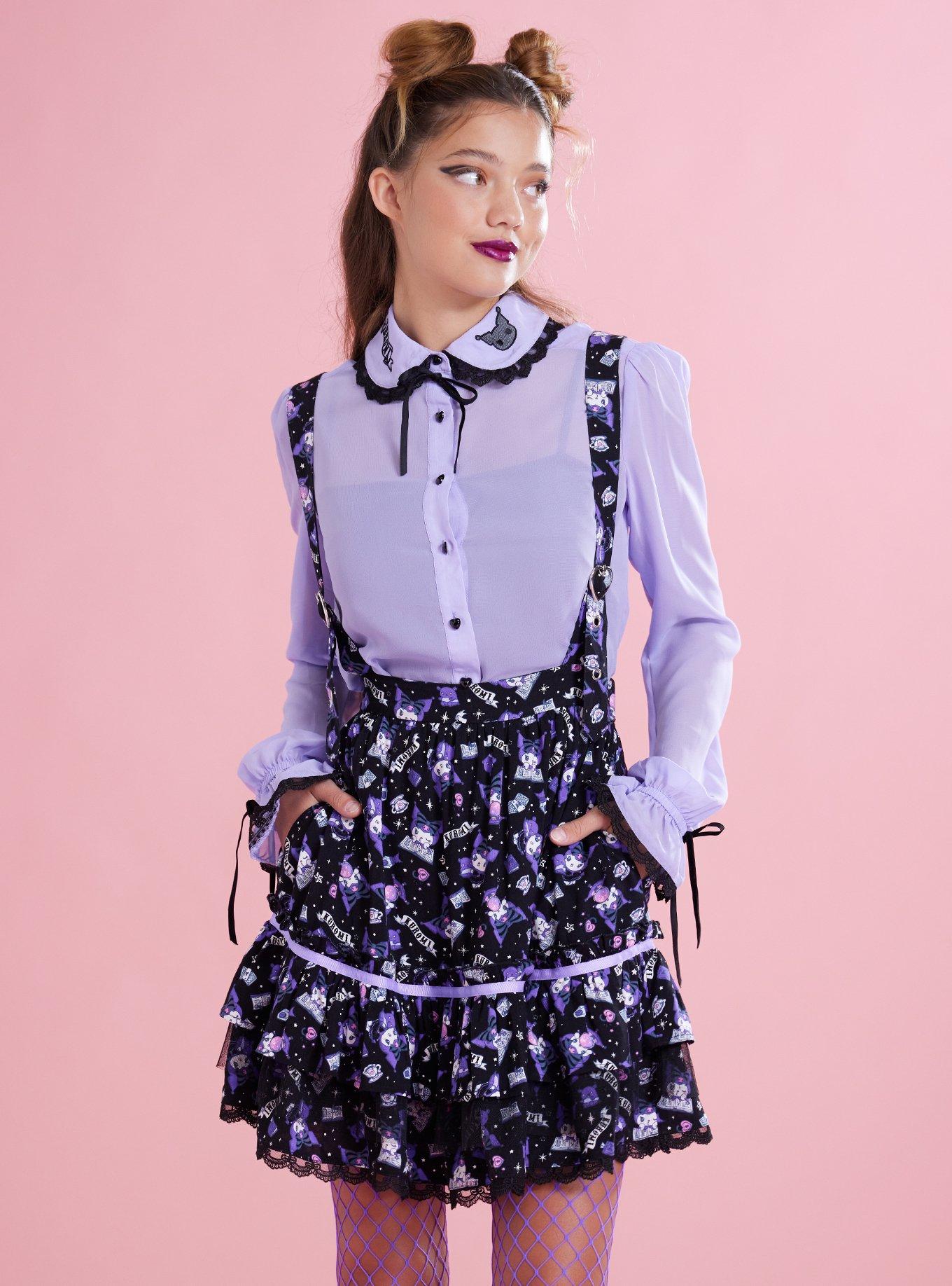 Kuromi Fortune Teller Tiered Suspender Skirt