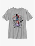 Marvel Ms. Marvel Hero Scribbles Youth T-Shirt, ATH HTR, hi-res