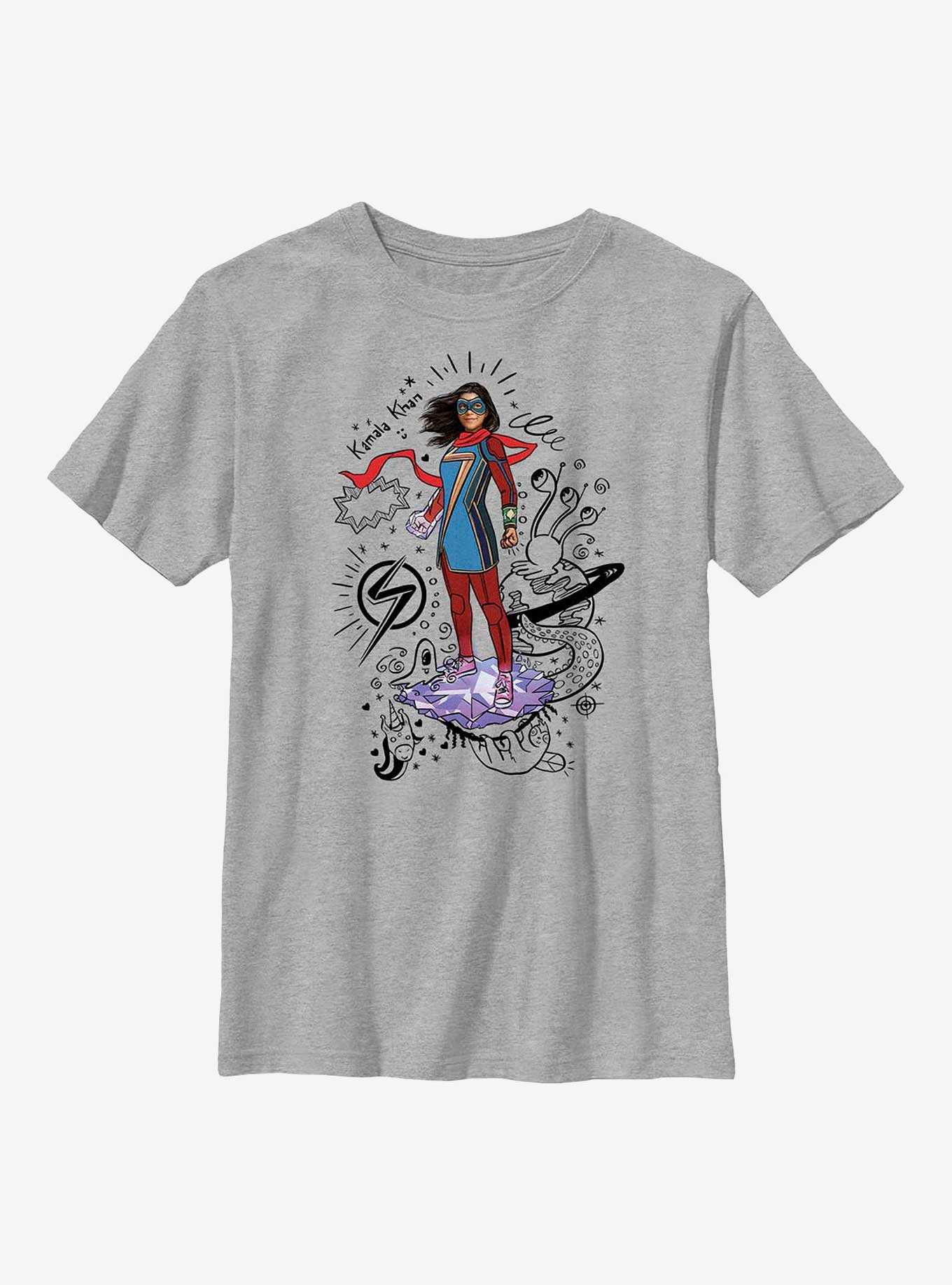 Marvel Ms. Marvel Hero Scribbles Youth T-Shirt, , hi-res