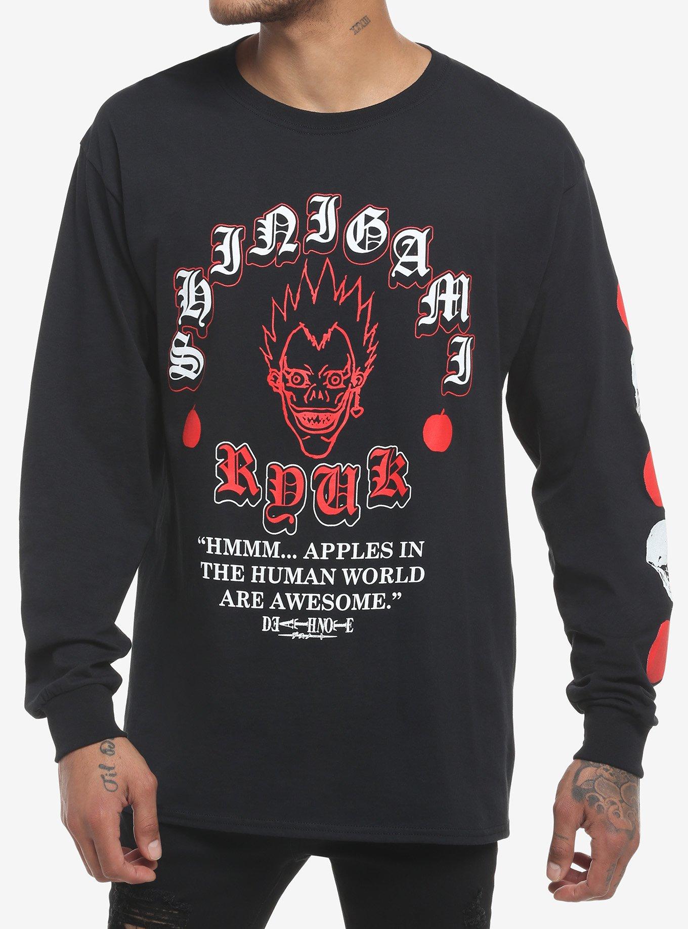 Death Note Shinigami Apples Long-Sleeve T-Shirt, BLACK, hi-res